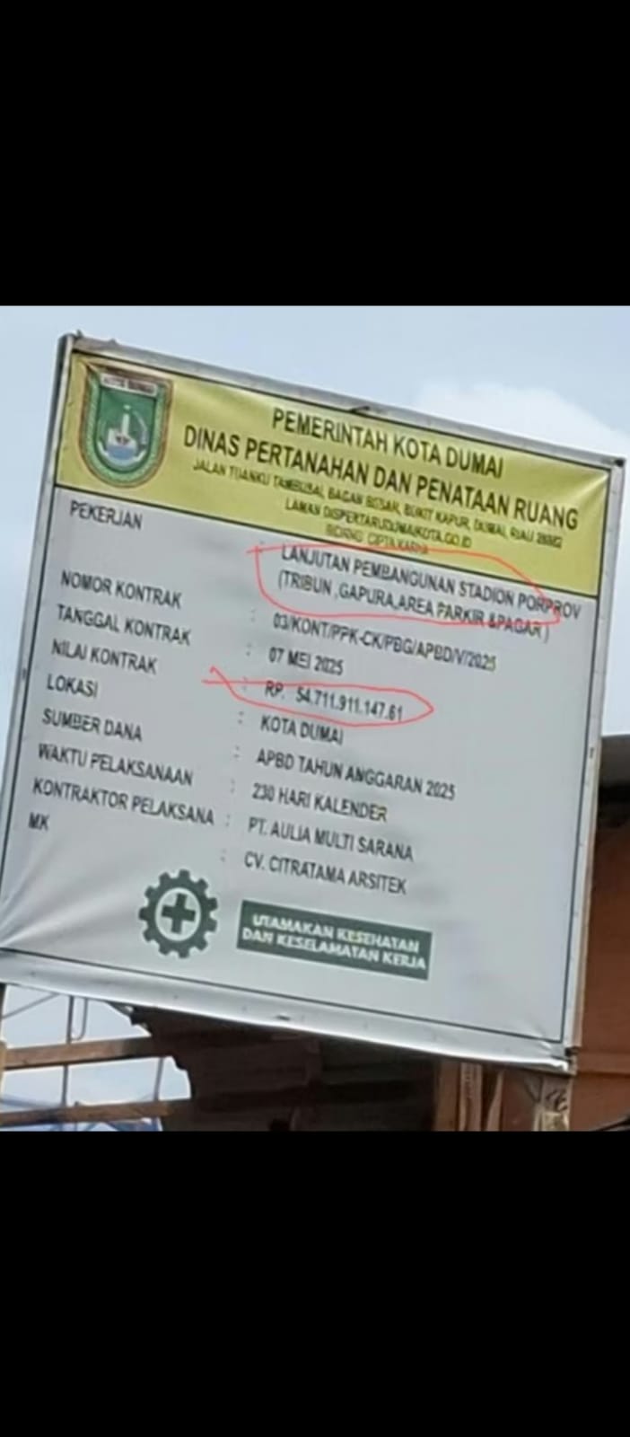 Proyek Pembangunan Stadion Yang Beranggaran 54,7 M Diduga Asal Jadi Sehingga Mengakibatkan Retak-Retak