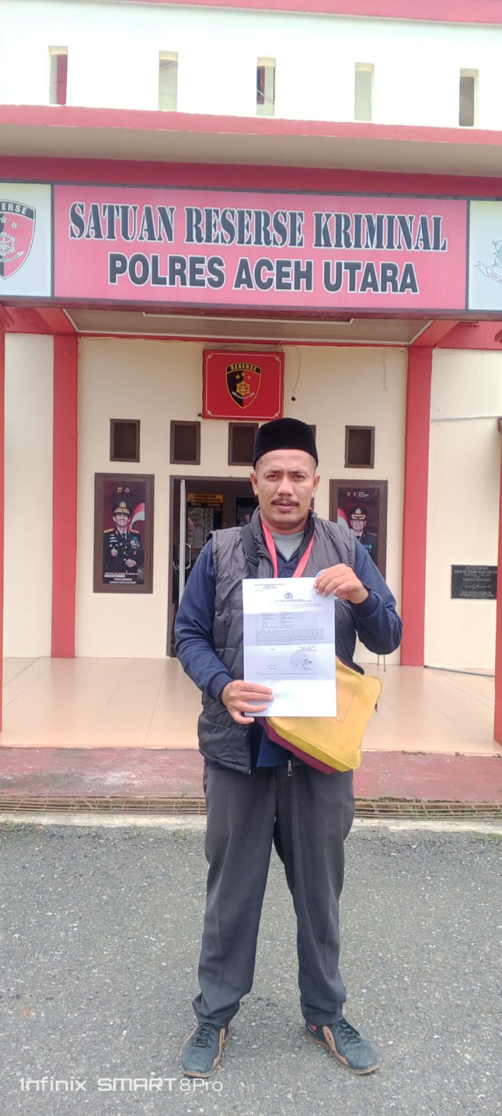Mantan Geusyik Lhok Pu’uk Resmi Dilaporkan Ke Polres Aceh Utara Atas Dugaan Penghinaan